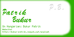 patrik bukur business card